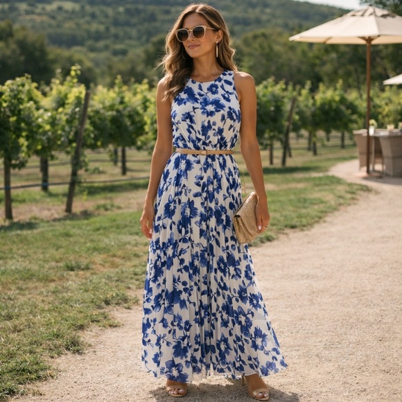 Eliza J Dresses & Skirts - ✨ NWT Eliza J Floral Pleated Maxi Dress – Size 14 ✨